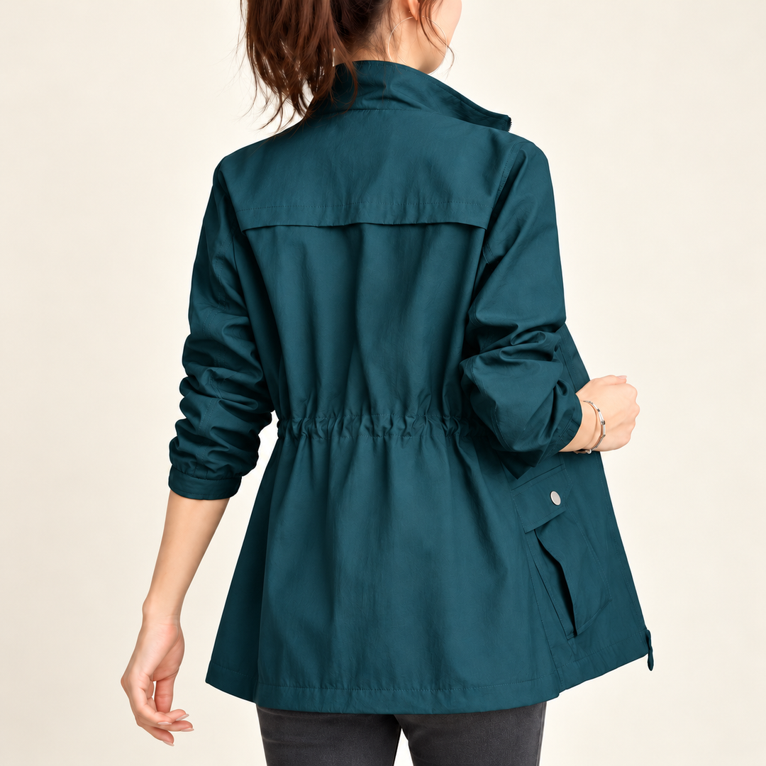 Damen leichte Übergangsjacke mit Reißverschluss | Windabweisende Freizeitjacke mit dünnem Stoff für Frühling, Herbst und milde Tage