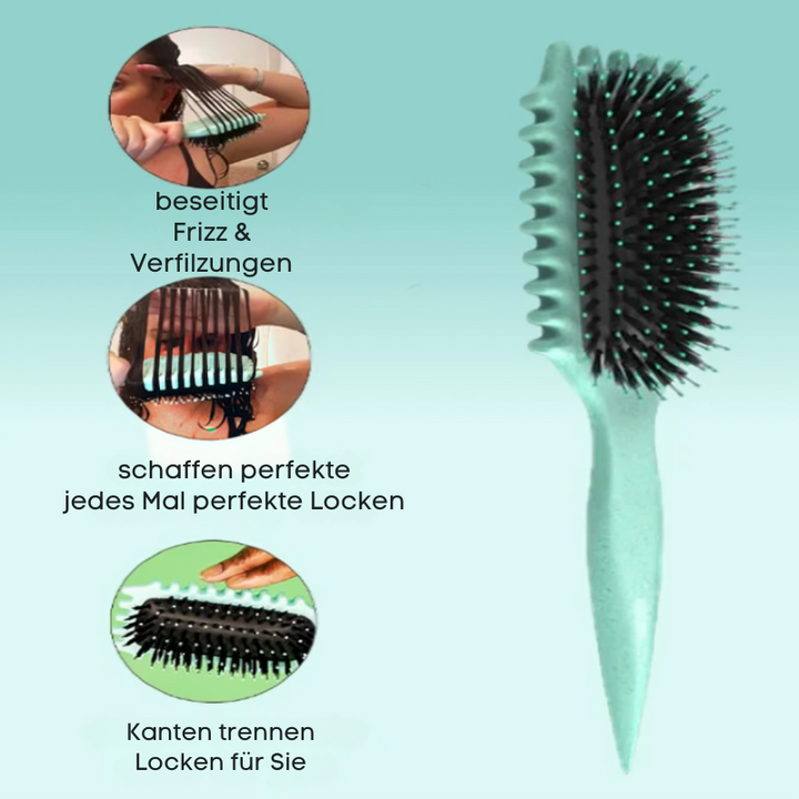 Curl Brush for Defined Curls | Gently Detangles &amp; Reduces Frizz | For Wet &amp; Dry Hair, with Styling Edges (1+1 Set)