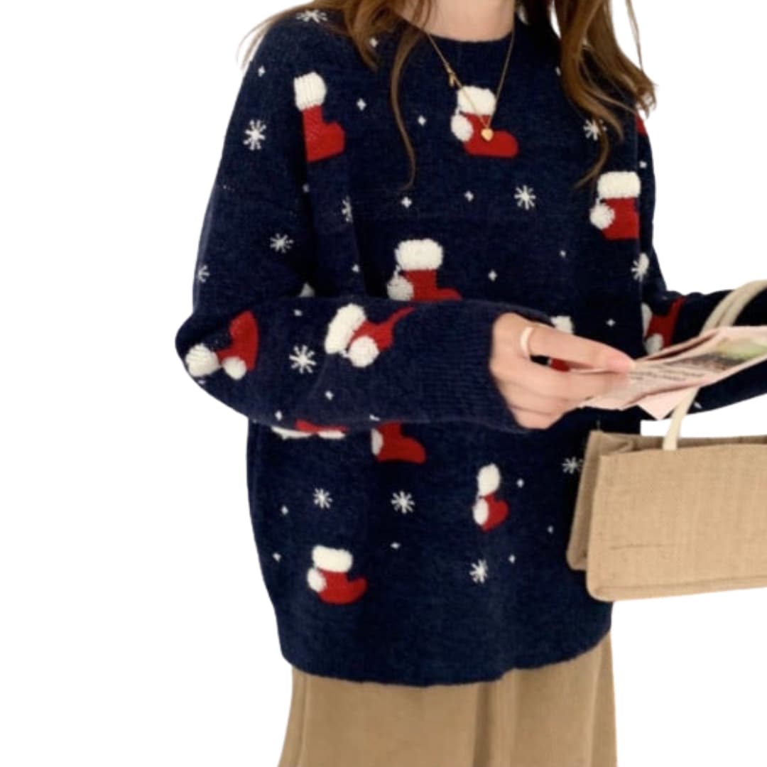 Damen Winterpullover mit Rundhalsausschnitt | Klassischer Strickpullover mit langen Ärmeln, strukturiertem Strickmuster und Bündchen