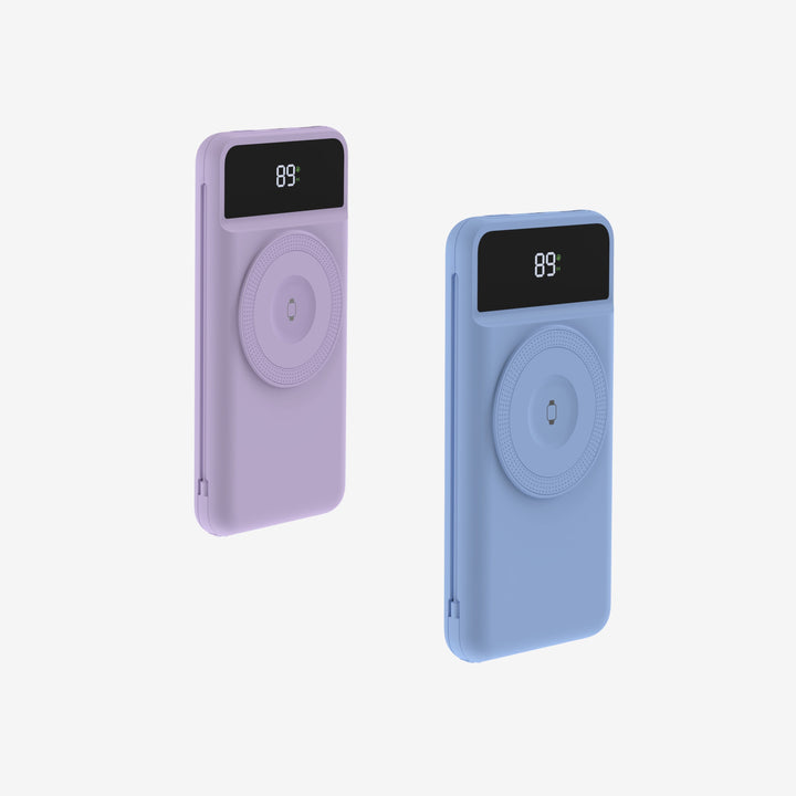 2er-Set 5-in-1 Powerbank 10.000 mAh | Reiseladegerät mit USB-C, Lightning, Qi-Laden und internationalen Adaptern