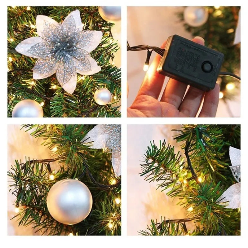 LED Weihnachtsgirlande mit Tannenzweigen | Beleuchtete Girlande mit warmweißen LEDs, 270 cm Länge für Treppengeländer und Türen