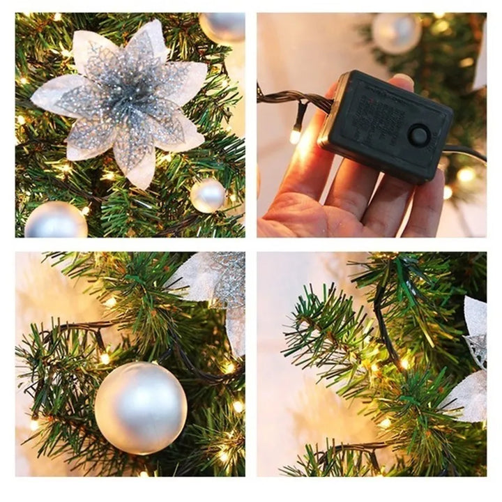 LED Weihnachtsgirlande mit Tannenzweigen | Beleuchtete Girlande mit warmweißen LEDs, 270 cm Länge für Treppengeländer und Türen