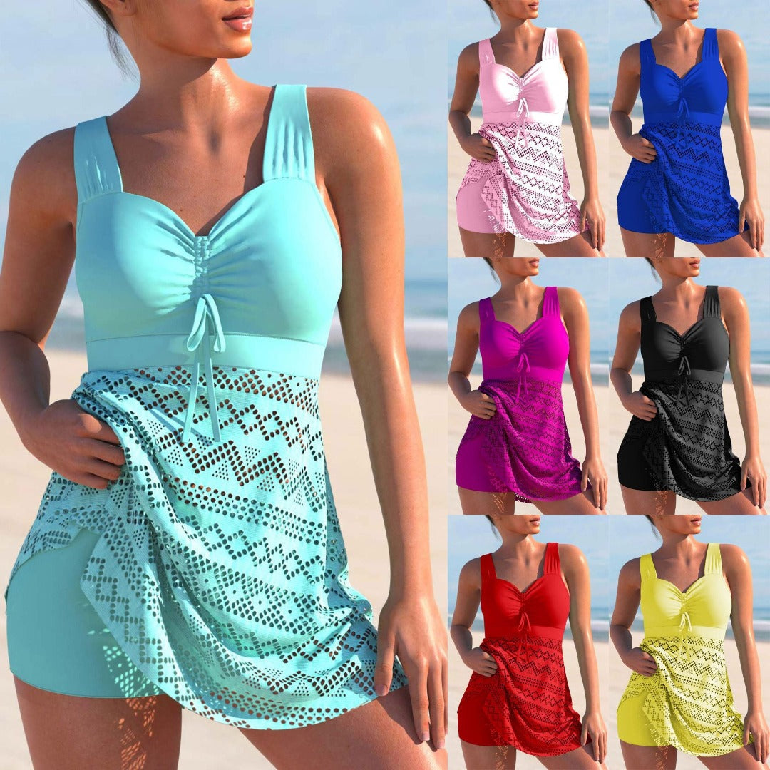 Ensemble tankini rembourré pour femme | haut froncé pour une silhouette flatteuse | confort et maintien pour plage, piscine et vacances