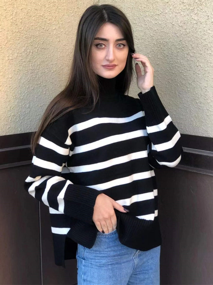 Damen gestreifter Pullover mit horizontalen Streifen | Vielseitiger Streifenpullover für lässige Freizeitlooks und elegante Outfits