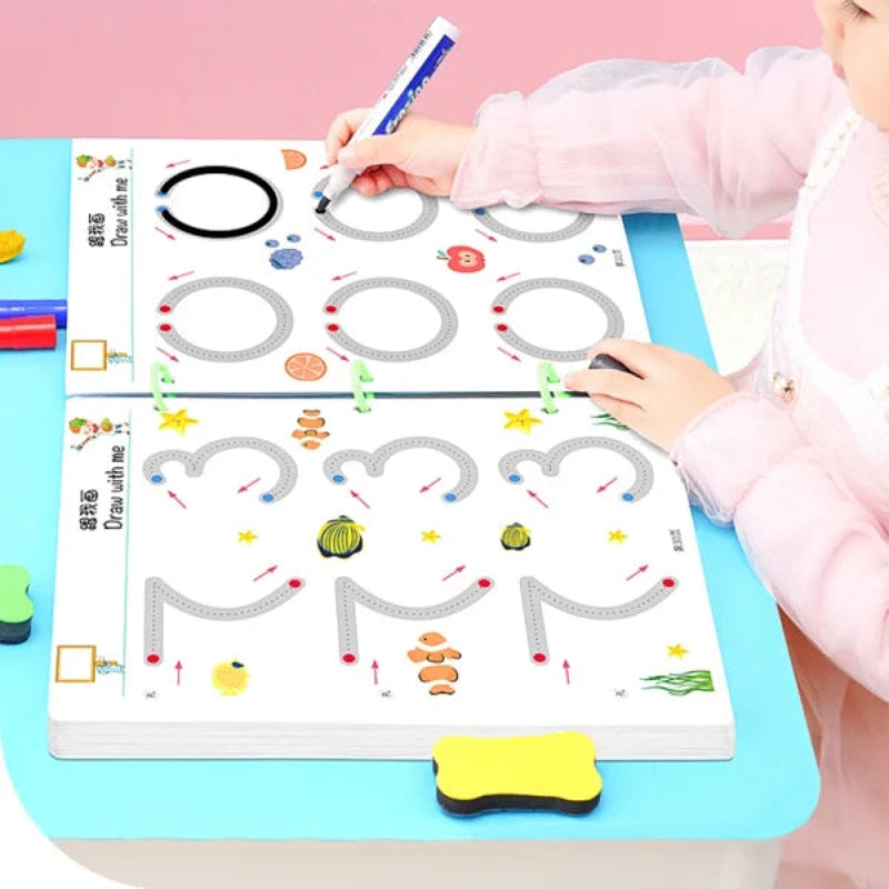 Montessori Zeichen- &amp; Lernset für Kinder | Kreatives Lernspielzeug zur Förderung von Feinmotorik, Farben &amp; Formen