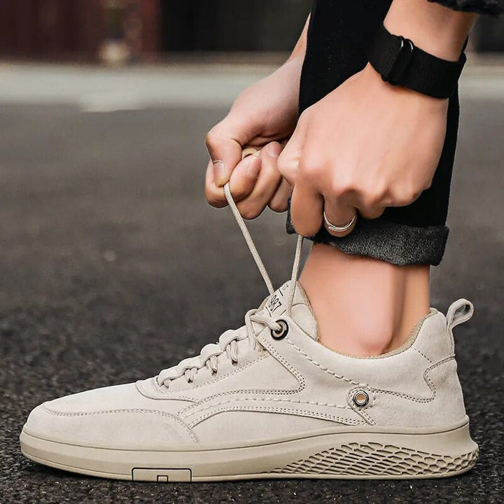 Damen Wildleder-Sneaker mit gepolsterter Innensohle | Bequeme Low-Top-Schuhe mit atmungsaktiven Einsätzen und robuster Gummisohle