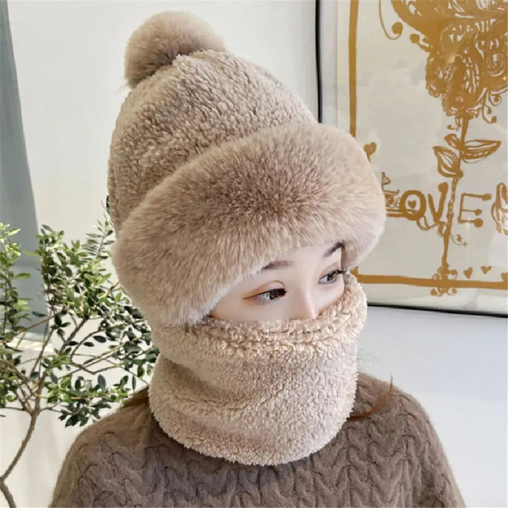 Women’s Winter Hat with Scarf | Fluffy &amp; Windproof | Warm Outdoor Set