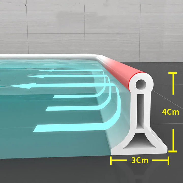 Self-adhesive silicone shower seal | Water stop strip against splashing | Cuttable | 150–400 cm for shower &amp; bath