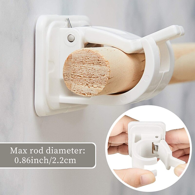 Self-adhesive curtain holders | nail-free hanging system | adjustable &amp; strong | 8kg load capacity