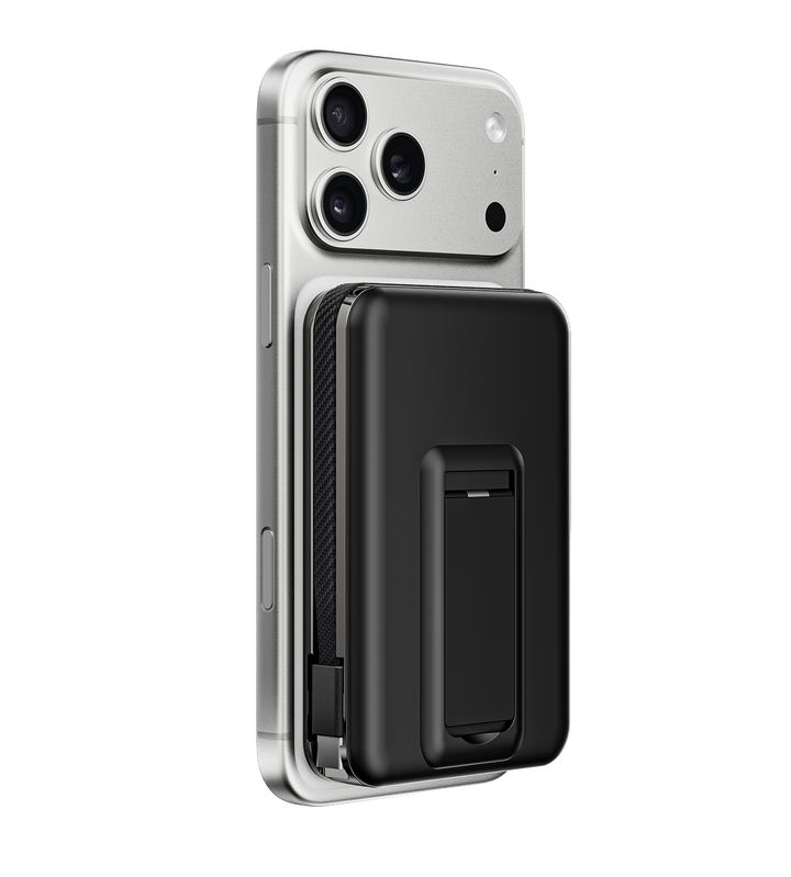 Powerbank 10.000 mAh | Magnetisches Schnellladen mit 25 W, integriertem Ladekabel und praktischer Standfunktion