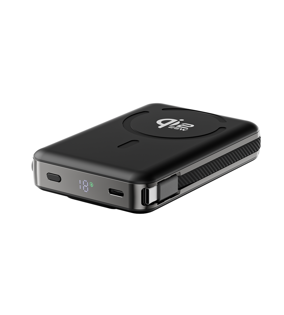 Powerbank 10.000 mAh | Magnetisches Schnellladen mit 25 W, integriertem Ladekabel und praktischer Standfunktion