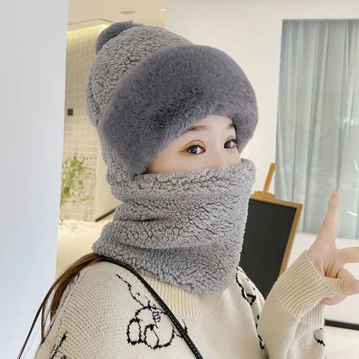 Women’s Winter Hat with Scarf | Fluffy &amp; Windproof | Warm Outdoor Set