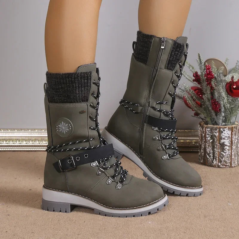 Winterstiefel | Wasserdichte gefütterte Boots mit rutschfester Profilsohle, seitlichem Reißverschluss und bequemem Sitz für kalte Tage