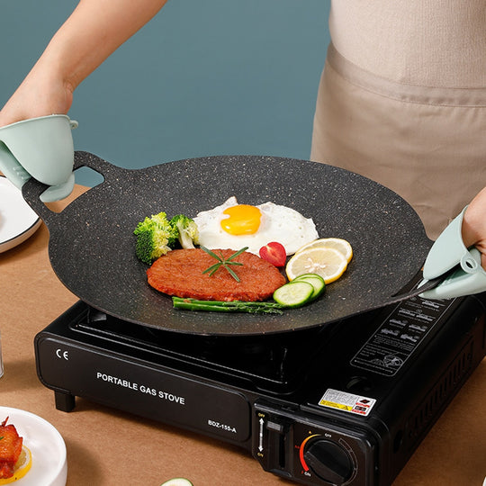 Steinpfanne Antihaft 28 cm | Gleichmäßige Hitze für Anbraten &amp; Grillen | Für alle Herdarten geeignet