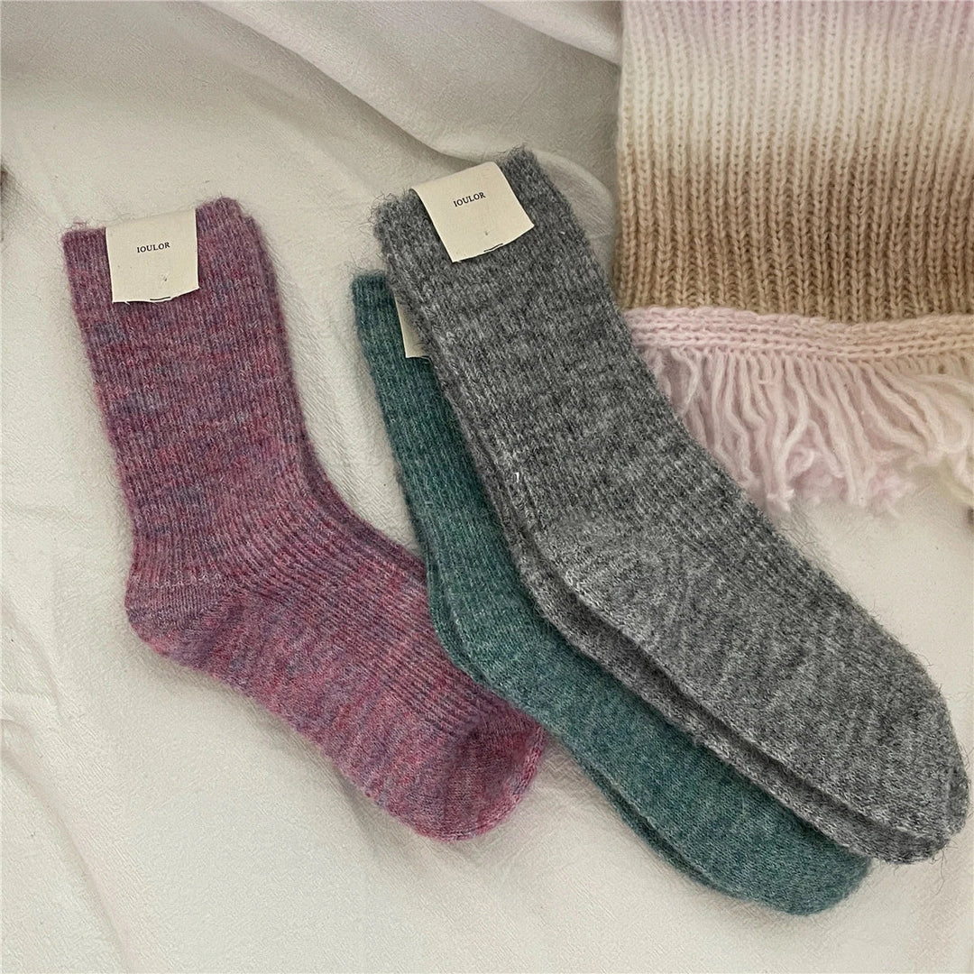 Damen Thermosocken | Extra dicke Wintersocken im japanischen Strickstil für warme Füße