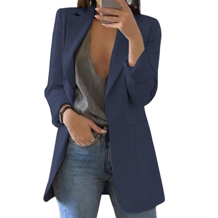 Damen Longblazer mit strukturierter Passform | Lange Blazerjacke mit klassischem Schnitt für Büro, Business und elegante Anlässe