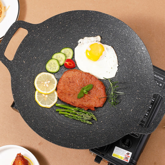 Steinpfanne Antihaft 28 cm | Gleichmäßige Hitze für Anbraten &amp; Grillen | Für alle Herdarten geeignet