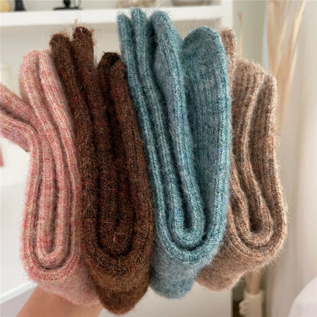 Damen Thermosocken | Extra dicke Wintersocken im japanischen Strickstil für warme Füße