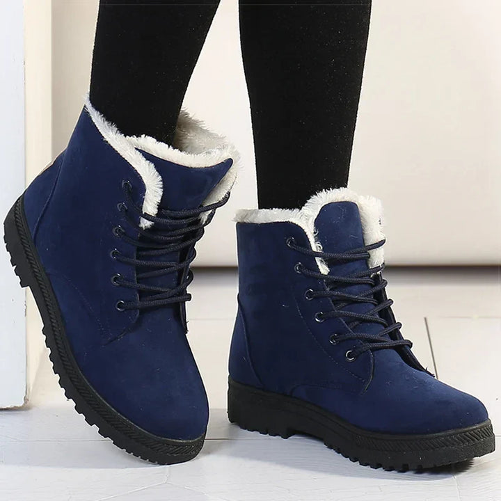 Orthopädische Winterstiefel Damen mit warmem Futter | Gefütterte Winterboots mit anatomischem Fußbett und rutschfester Sohle für kalte Tage