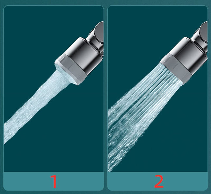 360° rotating faucet attachment with 2 spray types | Splash-free &amp; water-saving | Easy installation, fits 99% of faucets