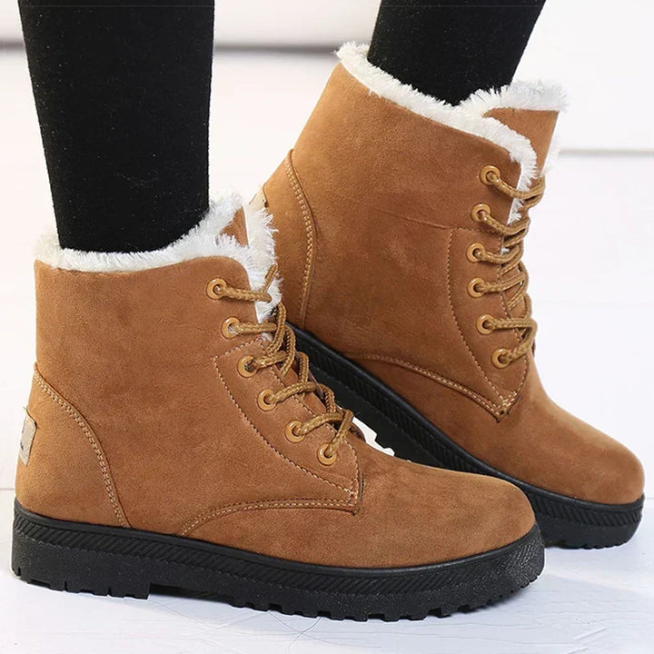 Orthopädische Winterstiefel Damen mit warmem Futter | Gefütterte Winterboots mit anatomischem Fußbett und rutschfester Sohle für kalte Tage