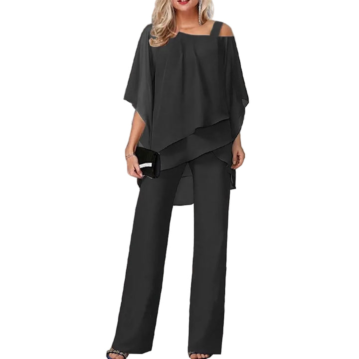 Eleganter Damen Jumpsuit mit Cold-Shoulder | langes Bein &amp; figurbetont | zeitlos kombinierbar für Events &amp; Büro