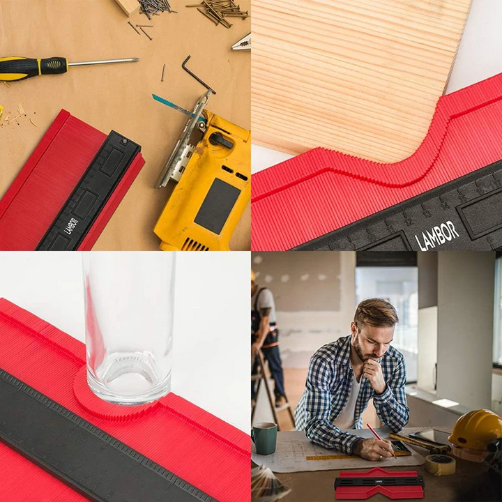 Konturlehre 25 cm für präzise Schnittlinien | Für Sockelleisten, Laminat &amp; Fliesen | Formkopierer aus ABS, kompakt &amp; robust
