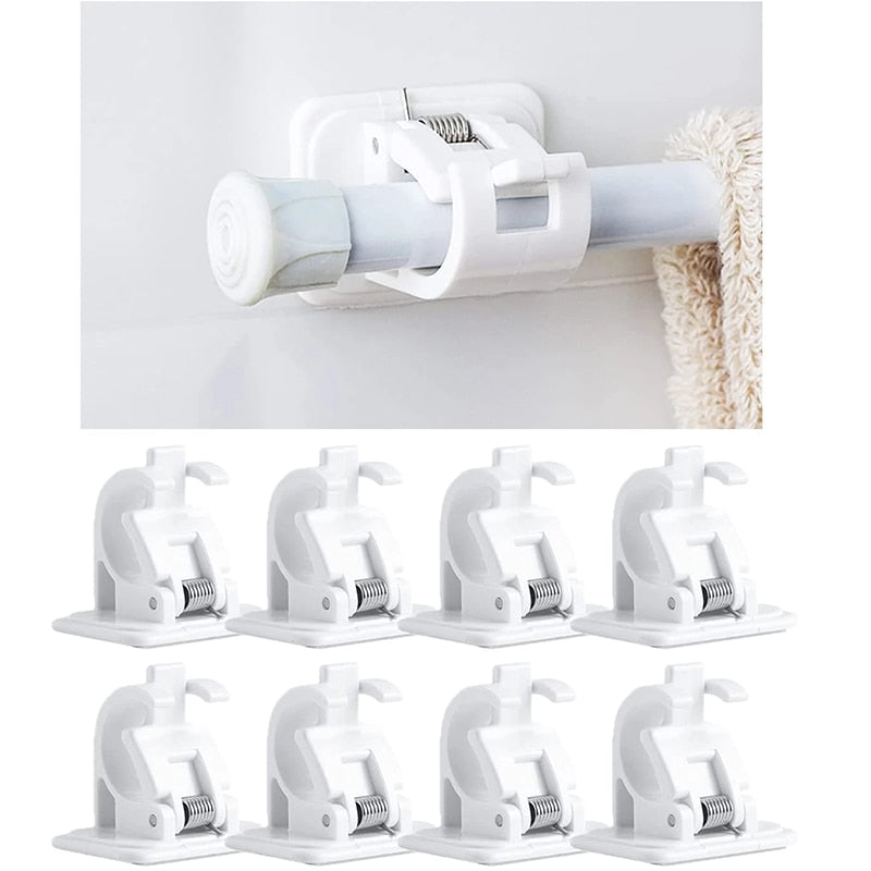 Self-adhesive curtain holders | nail-free hanging system | adjustable &amp; strong | 8kg load capacity
