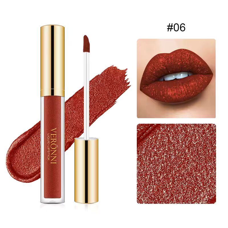 Flüssiger Lippenstift mit Spiegelglanz | Intensives Lippen-Make-up im 1+1 Set
