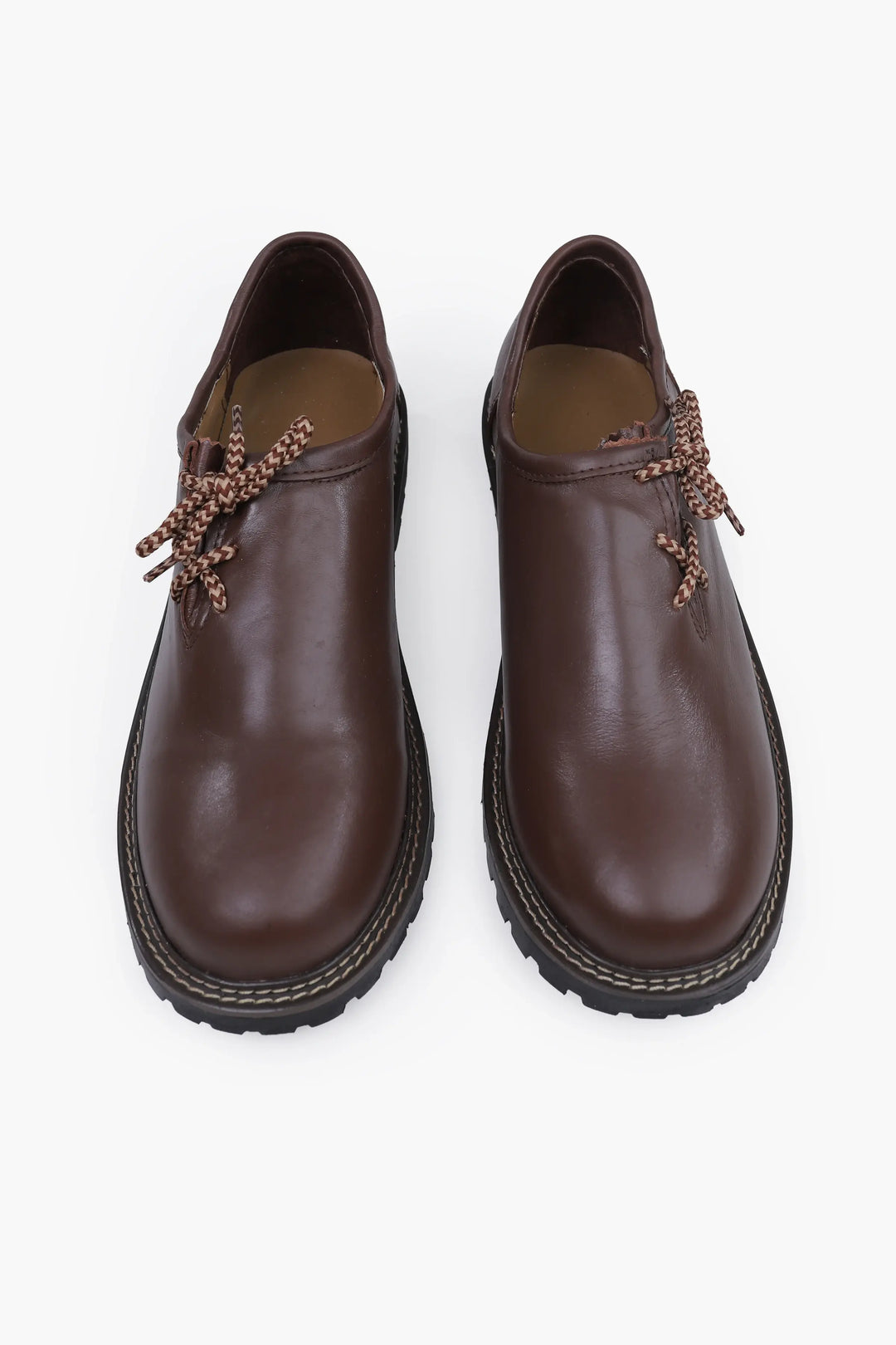 Haferlschuhe Herren | Braune Trachtenschuhe aus Echtleder mit seitlicher Schnürung für Lederhosen und Oktoberfest