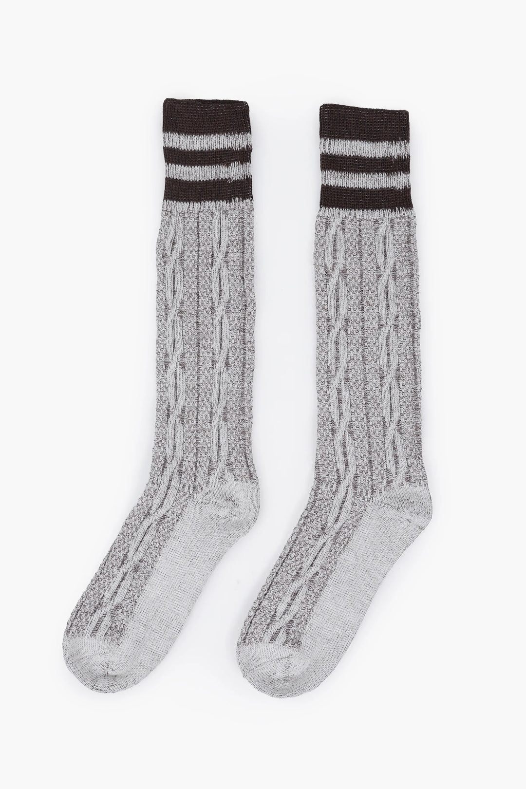 Trachtensocken Herren | Braune bayerische Kniestrümpfe für Lederhosen und Oktoberfest-Outfits
