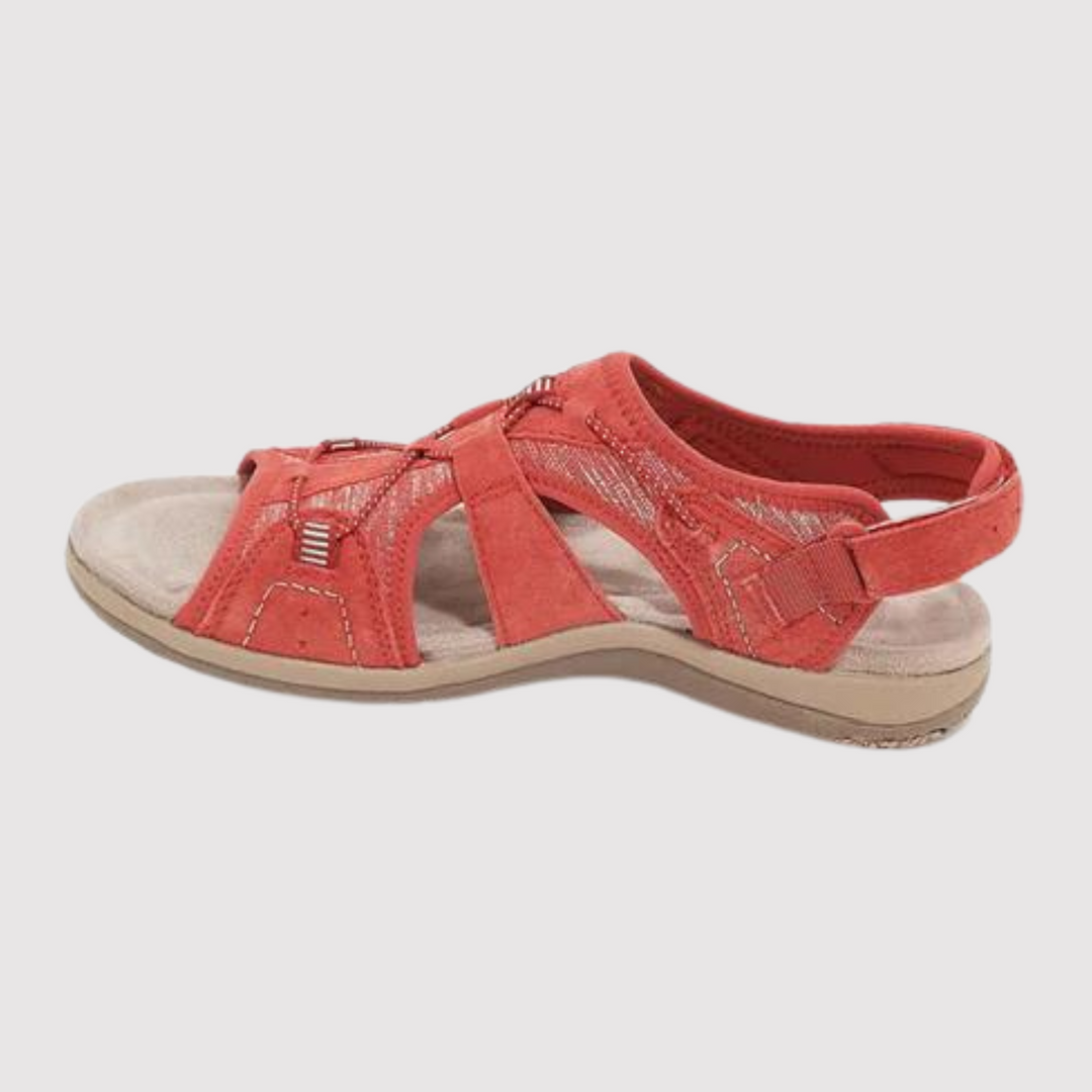 Damen Sandalen mit offener Spitze | Leicht &amp; atmungsaktiv | Ergonomische, flexible Sohle für Alltag &amp; Urlaub | Lässig