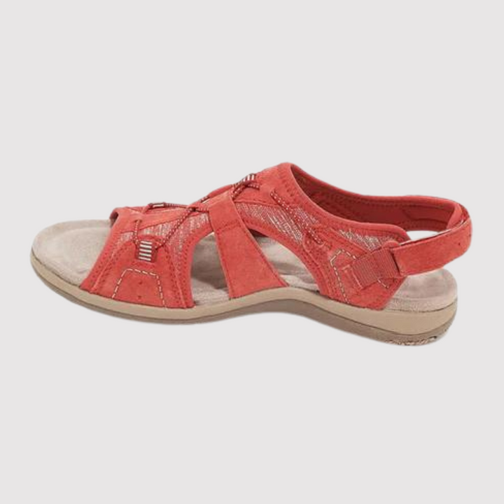 Damen Sandalen mit offener Spitze | Leicht &amp; atmungsaktiv | Ergonomische, flexible Sohle für Alltag &amp; Urlaub | Lässig