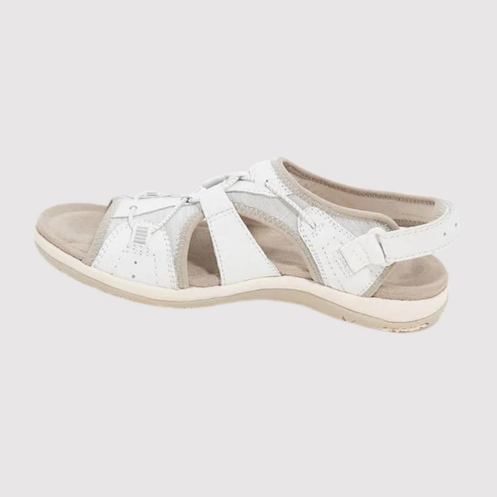 Damen Sandalen mit offener Spitze | Leicht &amp; atmungsaktiv | Ergonomische, flexible Sohle für Alltag &amp; Urlaub | Lässig