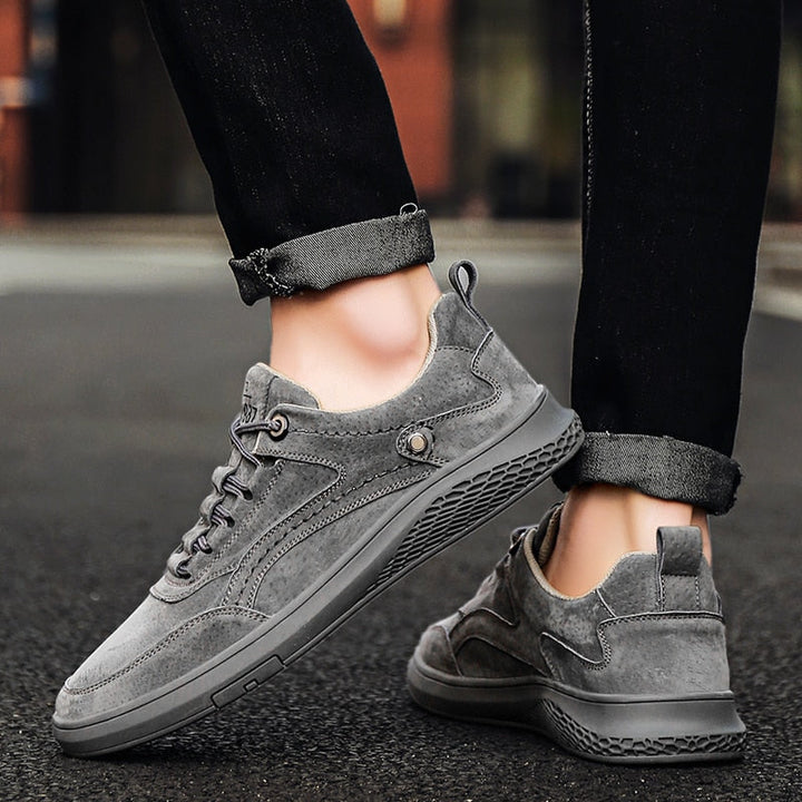Damen Wildleder-Sneaker mit gepolsterter Innensohle | Bequeme Low-Top-Schuhe mit atmungsaktiven Einsätzen und robuster Gummisohle