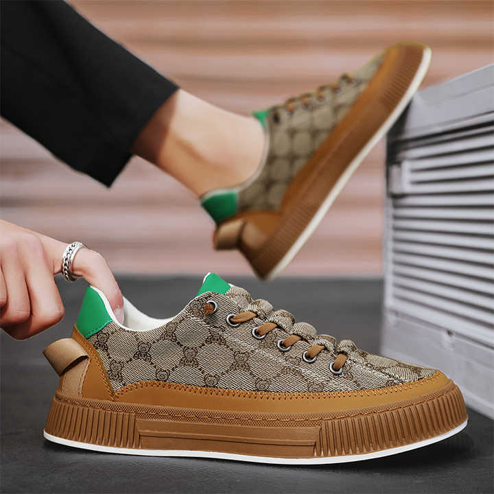 Damen Turnschuhe mit geometrischem Muster | Bequeme Sneaker mit Gummisohle | Moderne Freizeitschuhe