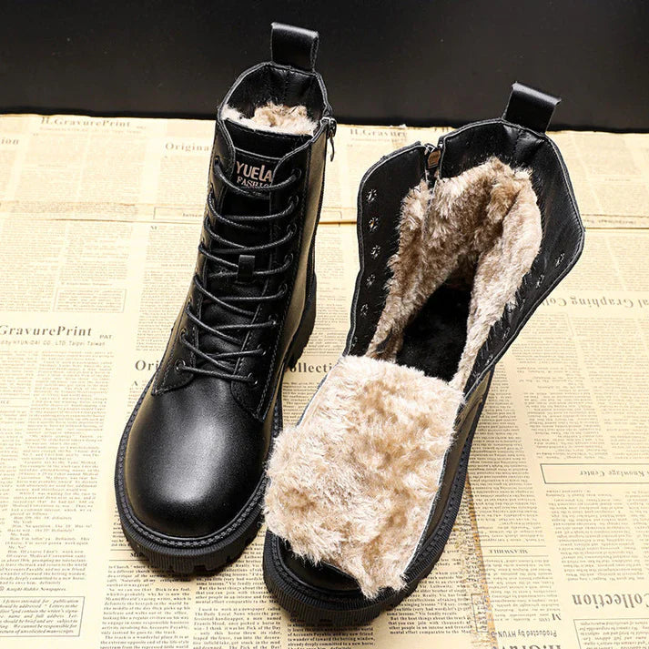 Damen Winterstiefel | Warm gefüttert | Rutschfeste Sohle | Hochwertiges Kunstleder