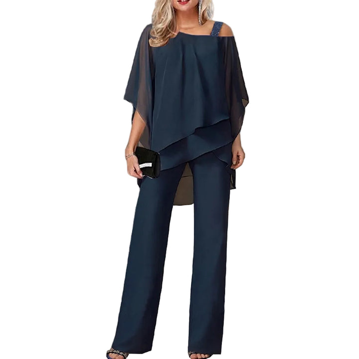 Eleganter Damen Jumpsuit mit Cold-Shoulder | langes Bein &amp; figurbetont | zeitlos kombinierbar für Events &amp; Büro