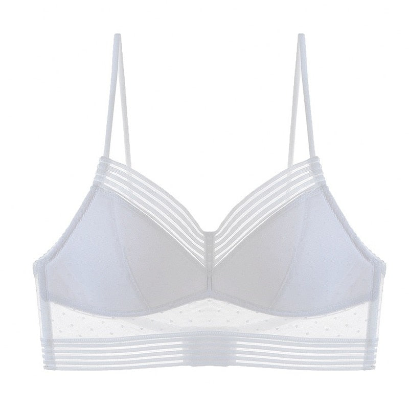 Soutien-gorge push-up sans bretelles en dentelle à pois | Rembourrage léger et maintien sûr | Doux, confortable et adapté à l&