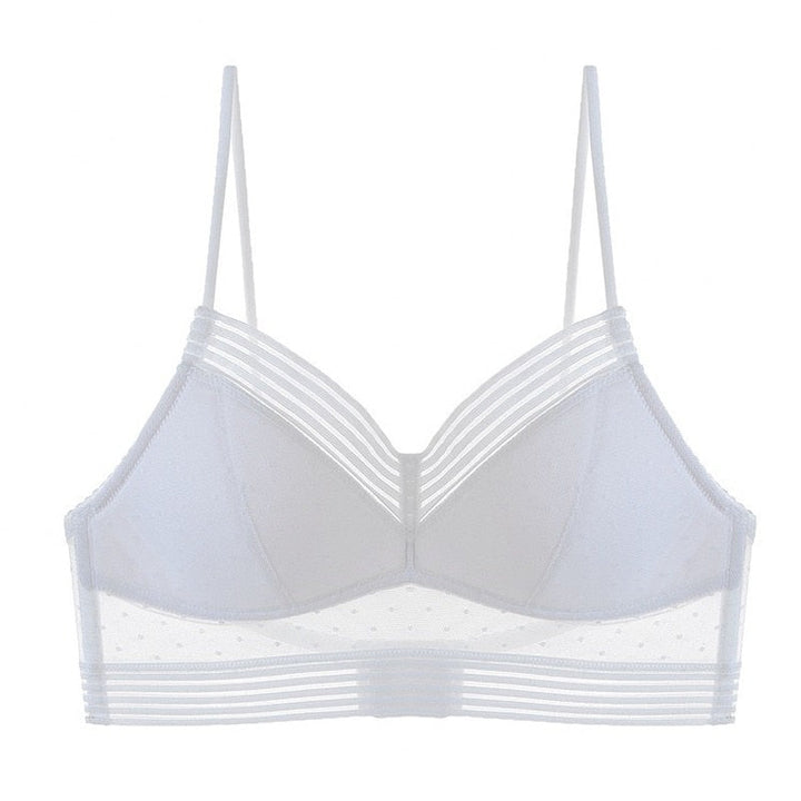 Soutien-gorge push-up sans bretelles en dentelle à pois | Rembourrage léger et maintien sûr | Doux, confortable et adapté à l&