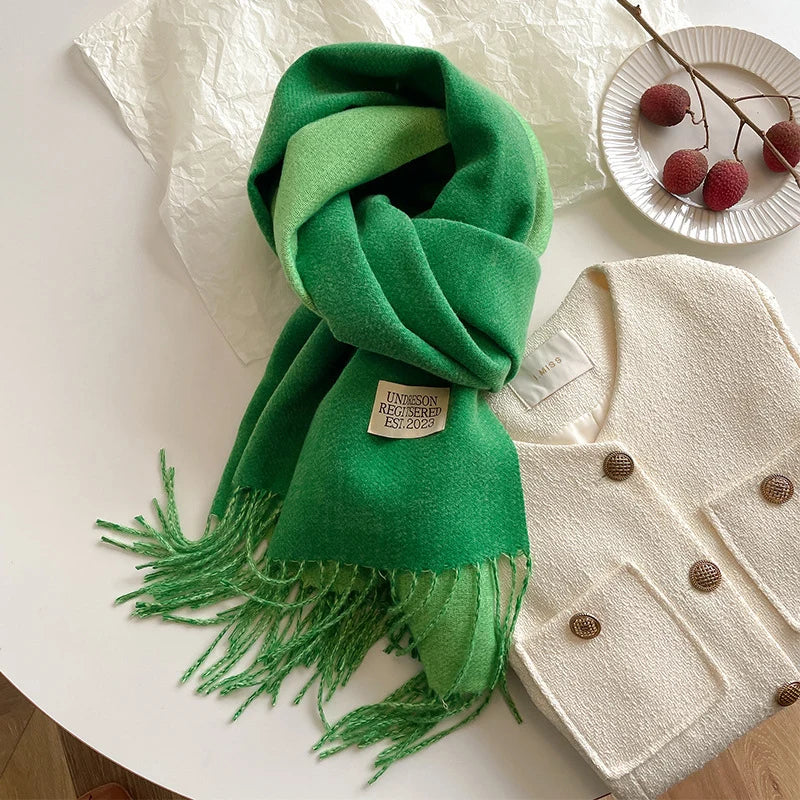 Damen Pashmina Schal mit Fransen | Weicher langer Wickelschal mit glatter Oberfläche und vielseitiger Trageform für Herbst und Winte