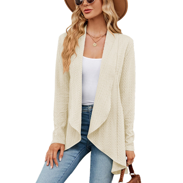 Damen Strickjacke | Einfarbiger Cardigan mit langen Ärmeln und bequemer Passform für Alltag, Büro und Freizeit