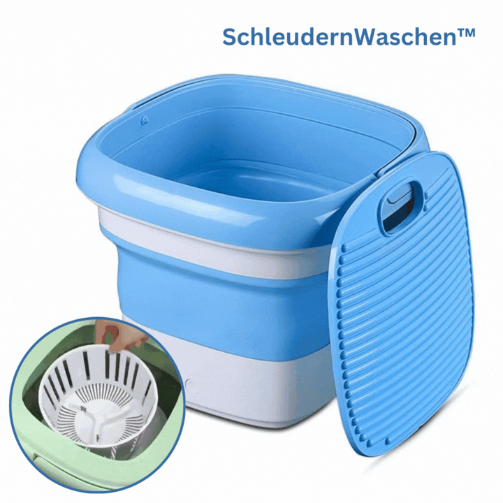 Foldable mini washing machine 3L | 3 wash modes + 2 min spin | 1.5 kg travel washing device | For camping, dorm &amp; vacation