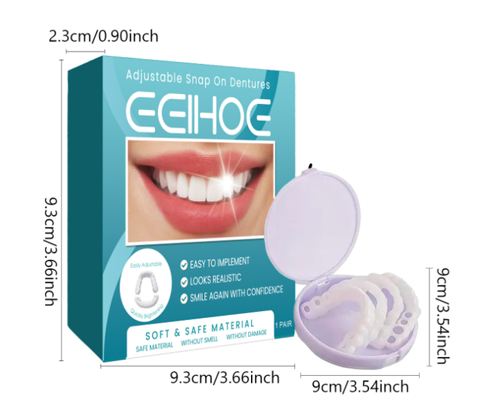 Adjustable Snap-On Tooth Cover | Flexible &amp; Comfortable for a Natural Smile | Reusable, Removable, DIY Customization