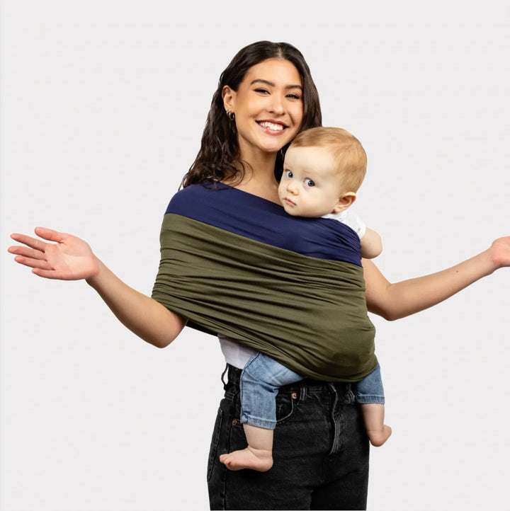 Baby carrier made of organic cotton | Hands-free, soft &amp; breathable | Buckle-free, flexible for multiple carrying positions