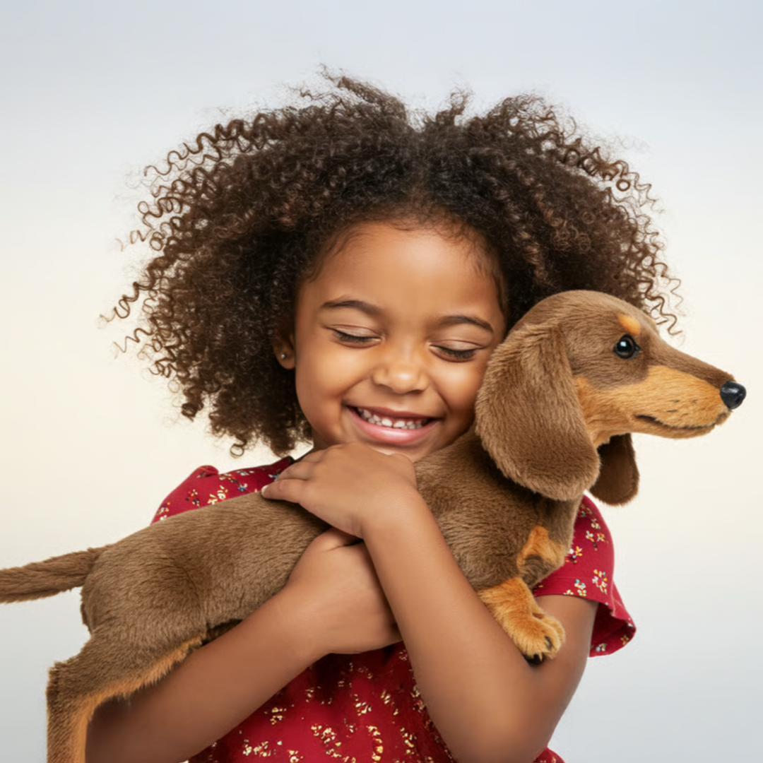 Chien en peluche interactif avec mouvements réalistes et capteurs | Peluche ultra douce pour soulager le stress | Couleur : noir/marron