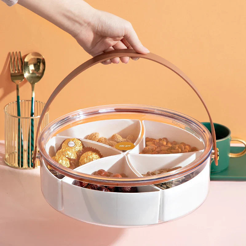 HandleTray™ Divided Serving Tray with Lid and Handle