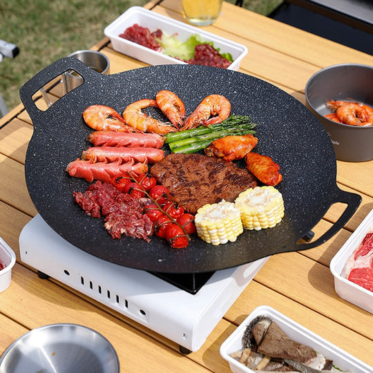 Steinpfanne Antihaft 28 cm | Gleichmäßige Hitze für Anbraten &amp; Grillen | Für alle Herdarten geeignet
