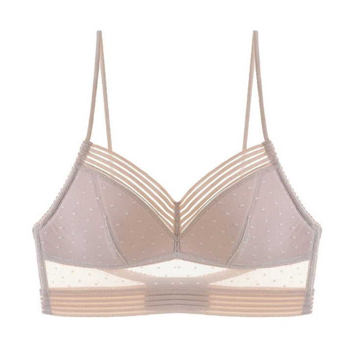 Soutien-gorge push-up sans bretelles en dentelle à pois | Rembourrage léger et maintien sûr | Doux, confortable et adapté à l&