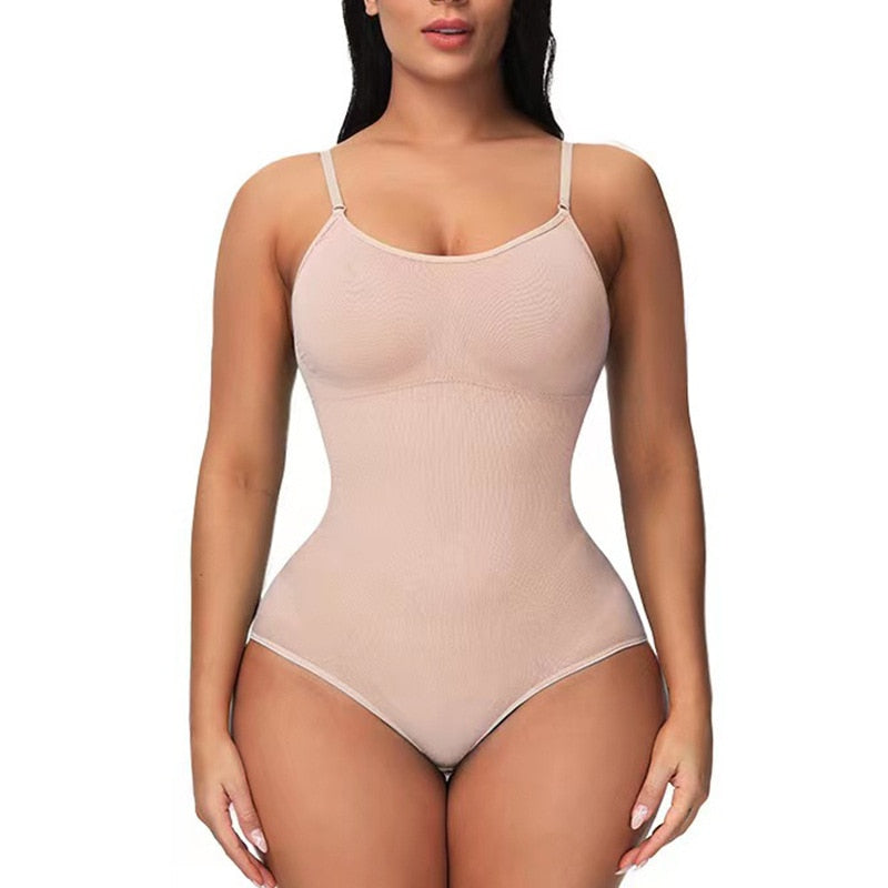 Women’s Shapewear Body with Deep Neckline | Figure Shaping Bodysuit for Smooth Silhouette | Breathable, Elastic, Invisible